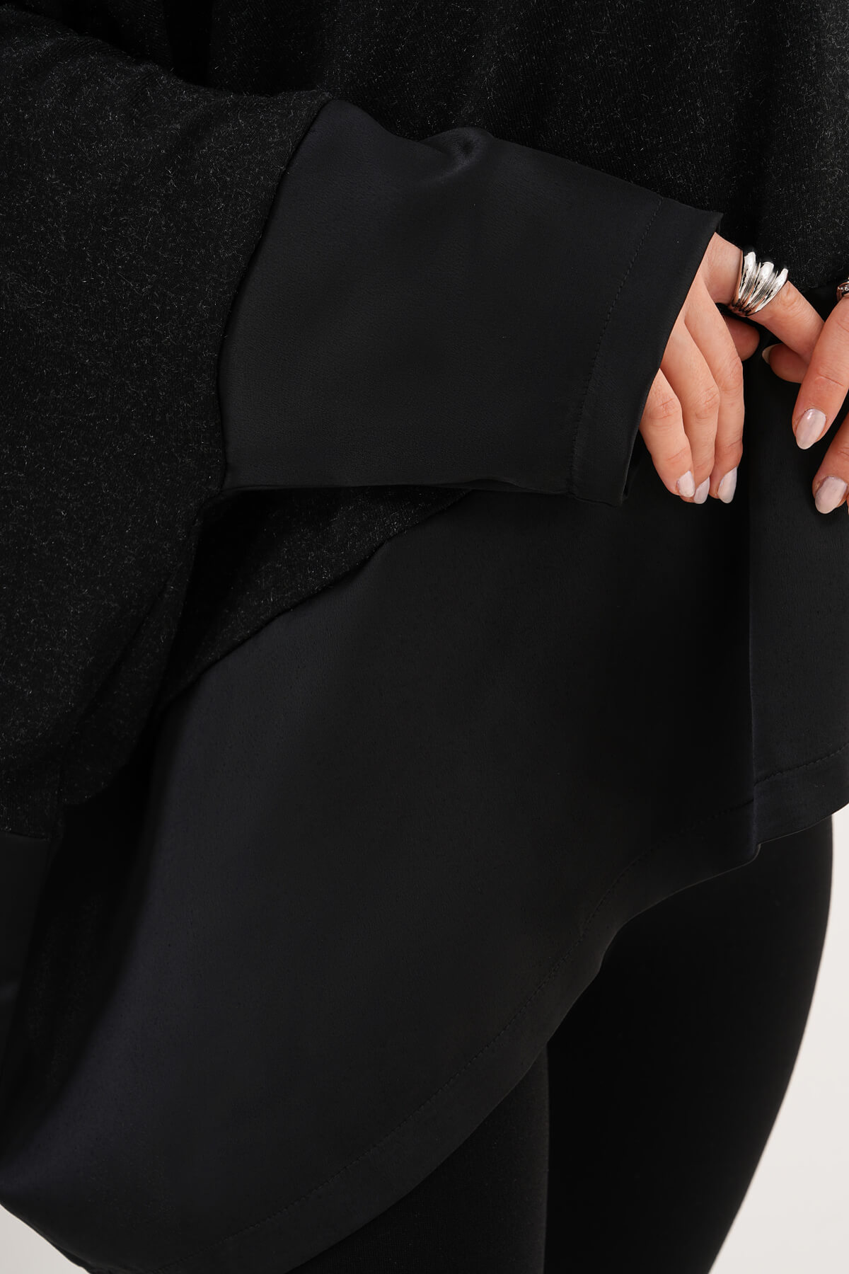 Asimetrik Bluz MDG-25-Ö-53 Siyah - 2