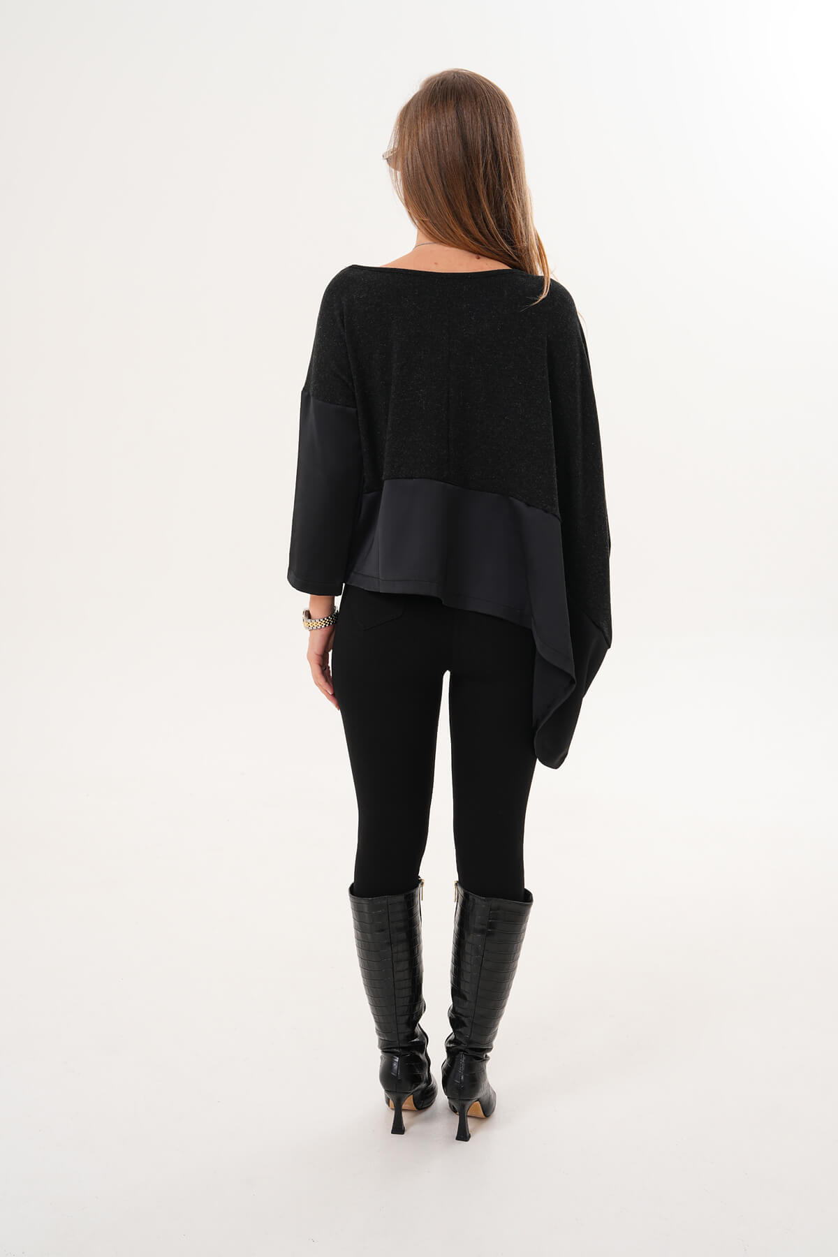 Asimetrik Bluz MDG-25-Ö-53 Siyah - 3