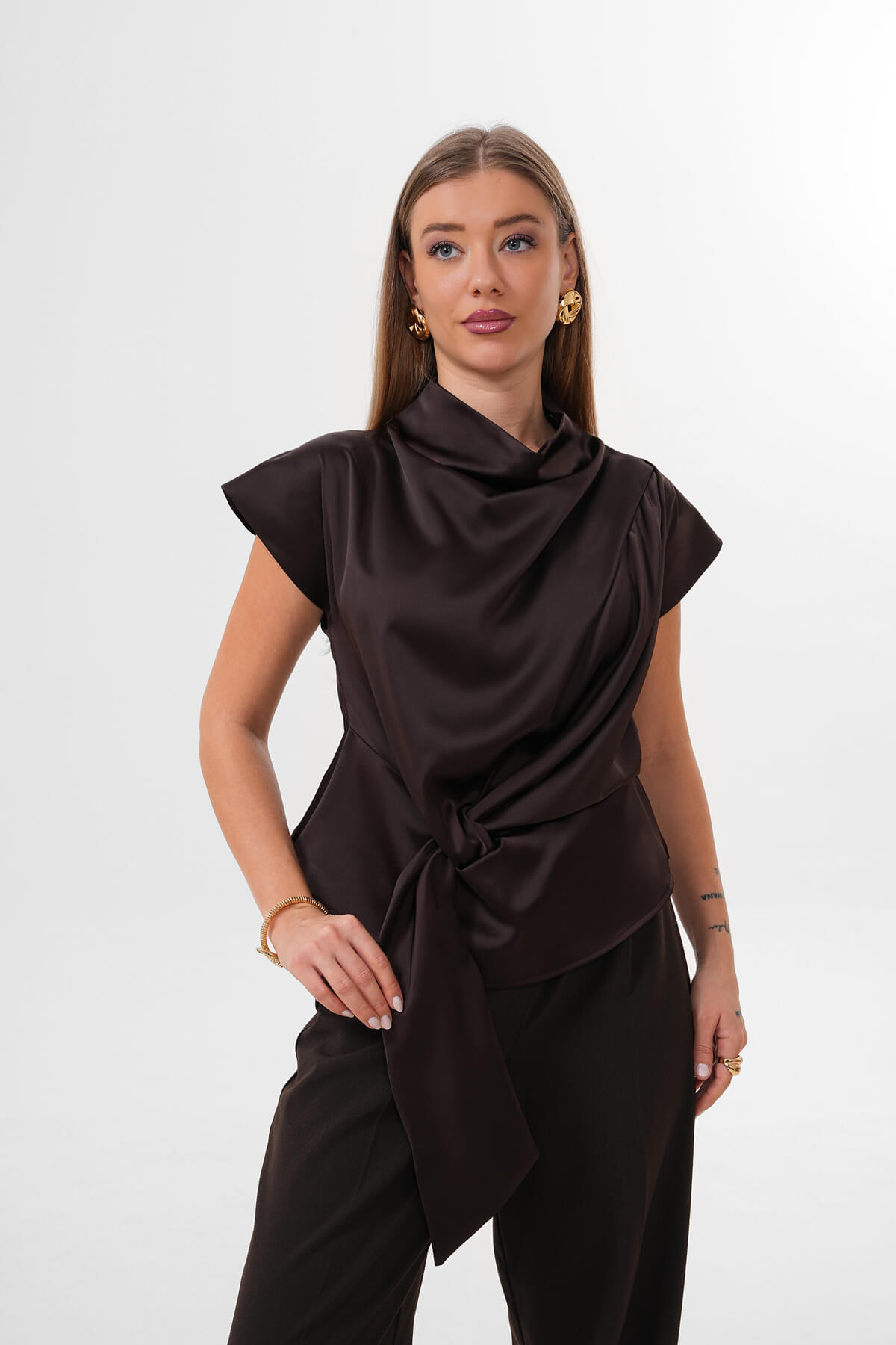 Bluz MDG-25-D-84 Kahverengi - 2