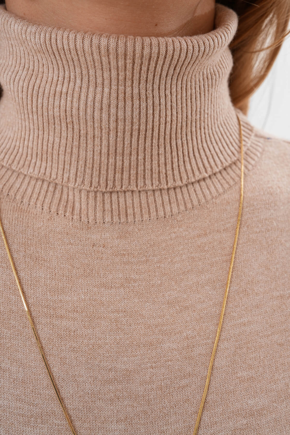 Boğazlı Triko Kazak MDG-22701 Bej - 3