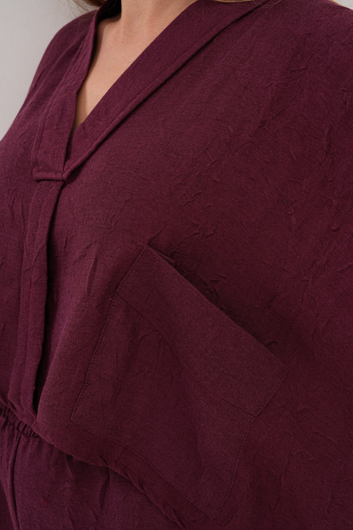 Cepli V Yakalı Panço MDG-25-D-100 Bordo - 3