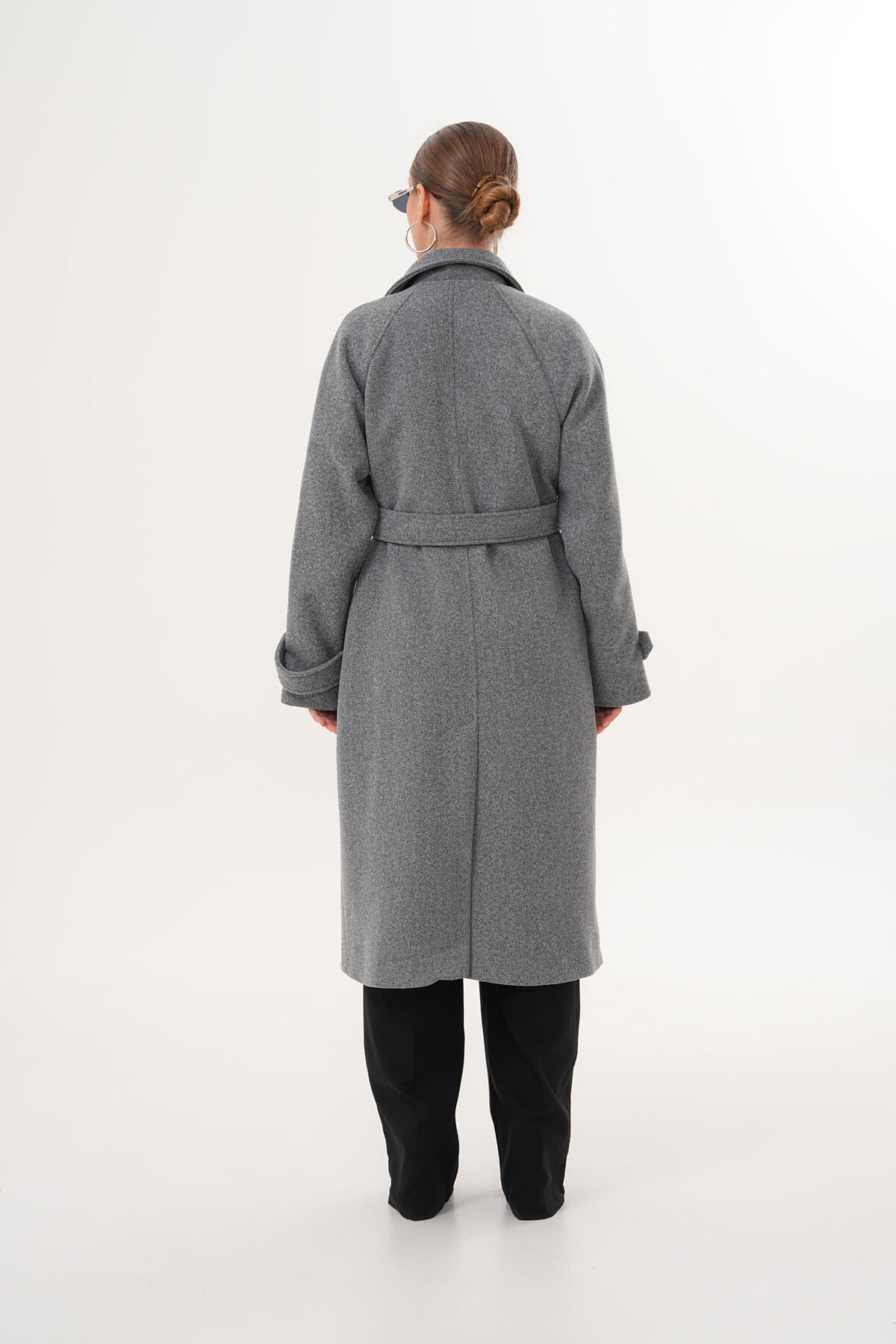 Çift Düğmeli Kaban MDG-ALTY-5176 Gri - 4