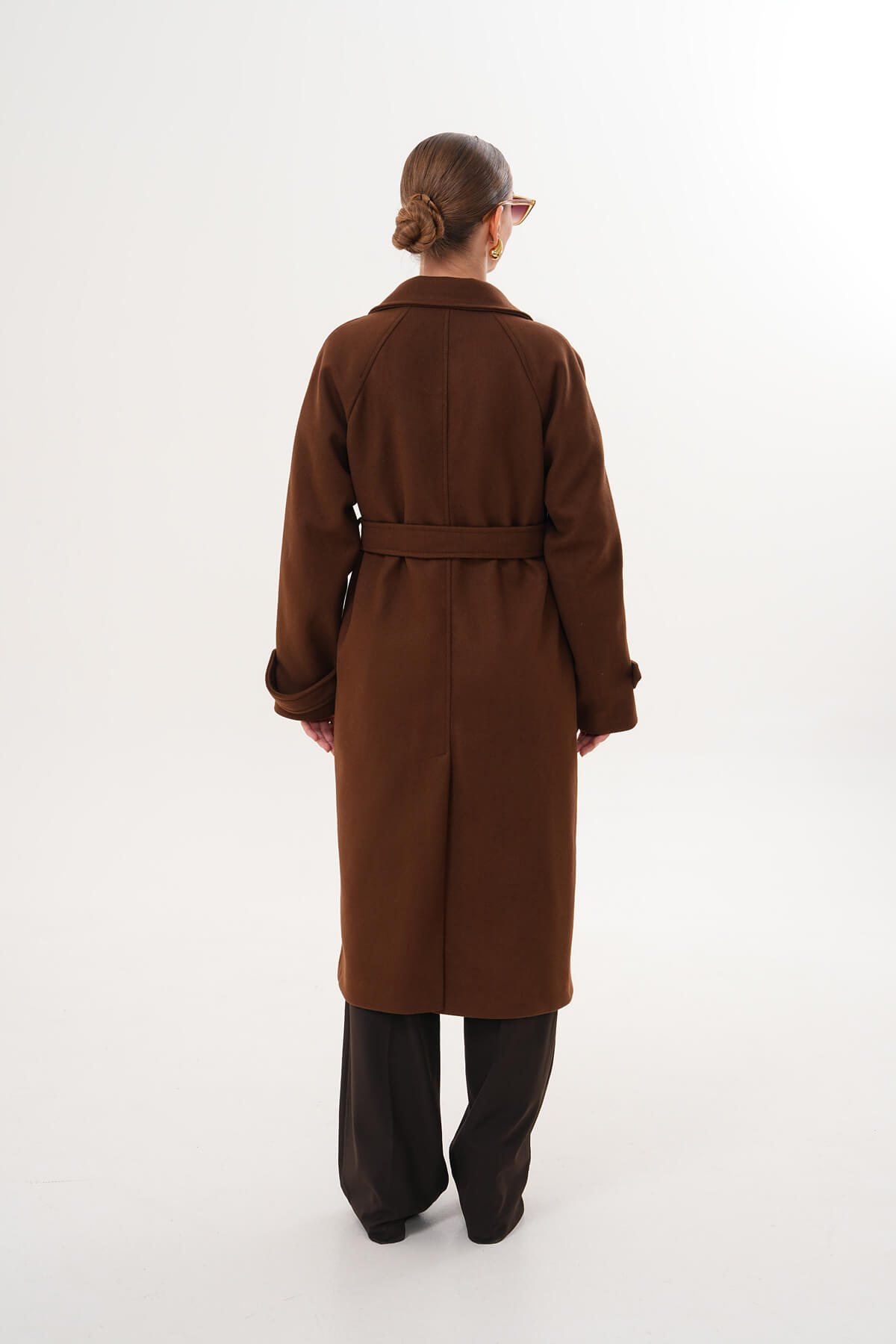 Çift Düğmeli Kaban MDG-ALTY-5176 Kahverengi - 4