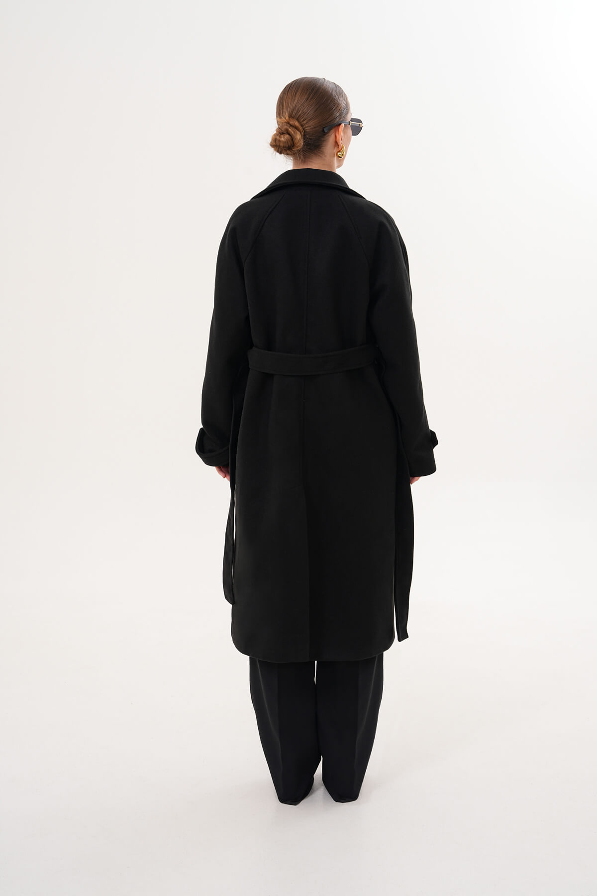 Çift Düğmeli Kaban MDG-ALTY-5176 Siyah - 4