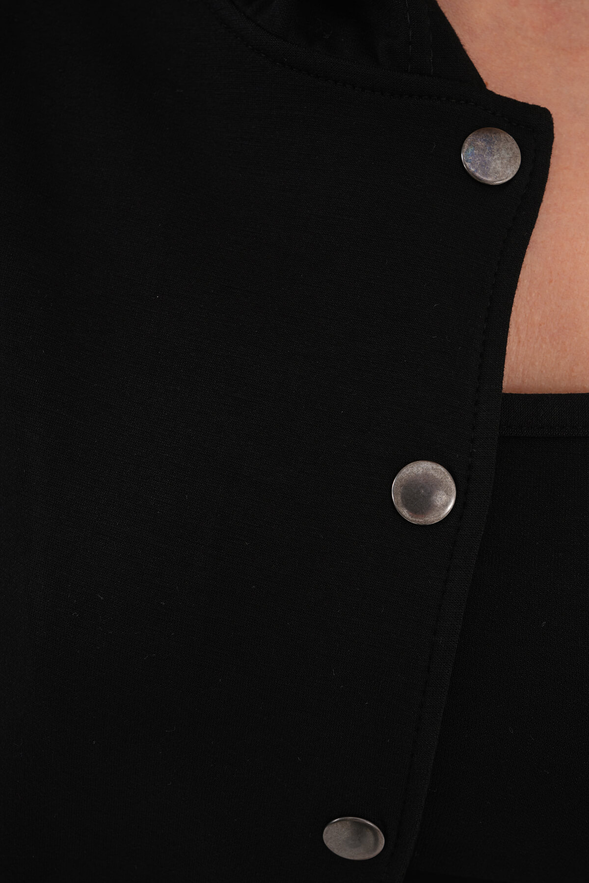 Çıtçıtlı Kapüşonlu Ceket Sweat MDG-3027 Siyah - 3