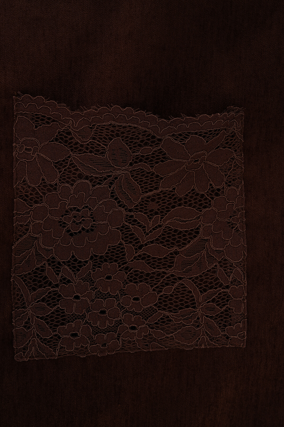 Dantel Detaylı Bluz MDG-25-D-90 Kahverengi - 2