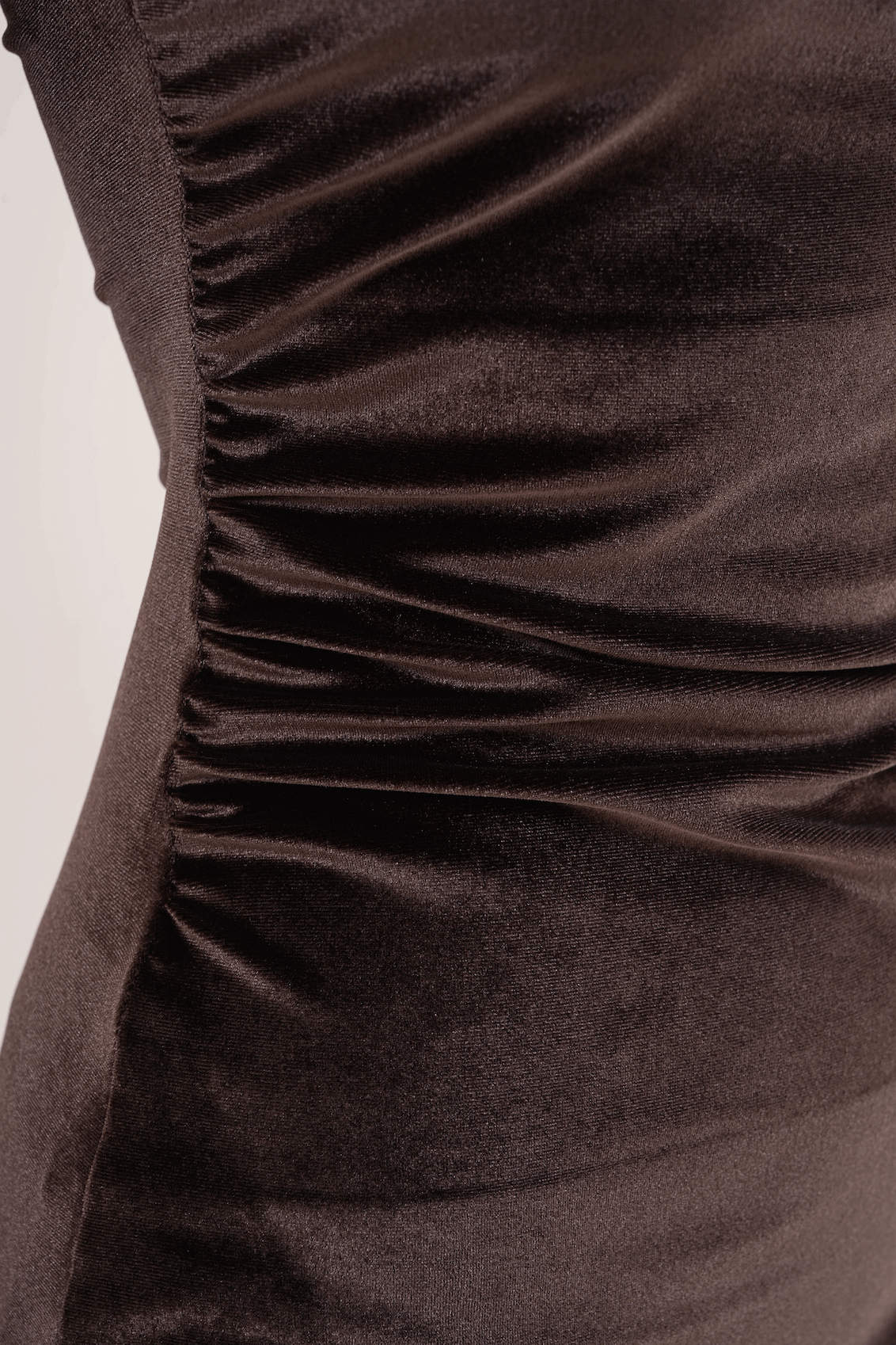 Dantel Detaylı Kadife Mini Elbise MDG-25-Ö-55 Kahverengi - 4