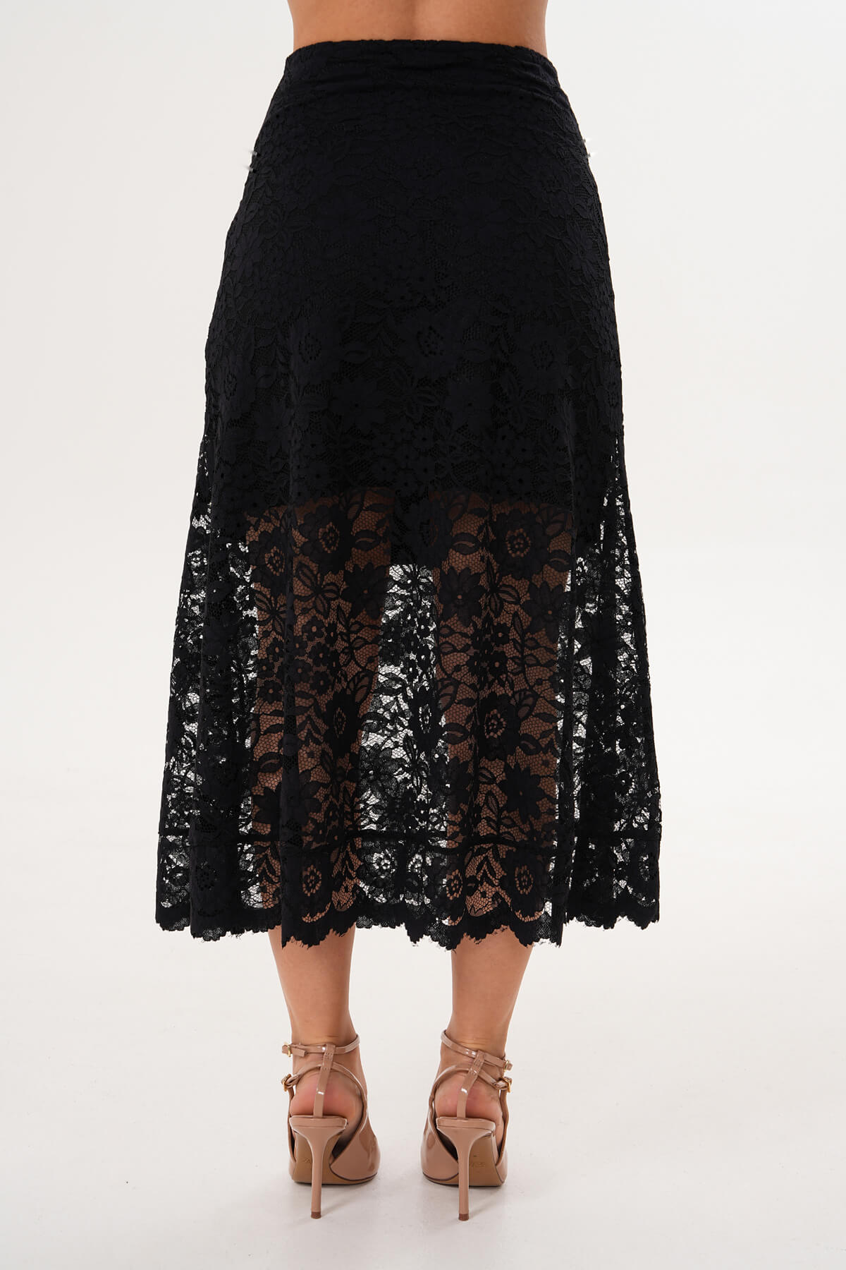 Dantelli Midi Etek MDG-25-D-89-E Siyah - 2