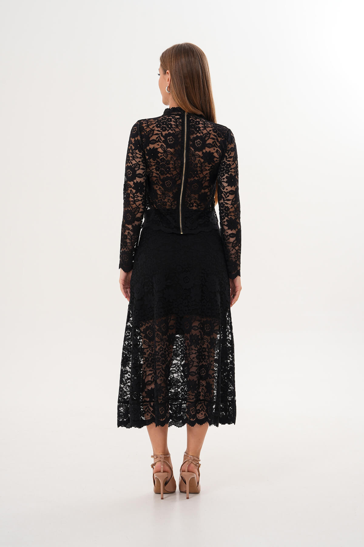 Dantelli Midi Etek MDG-25-D-89-E Siyah - 3