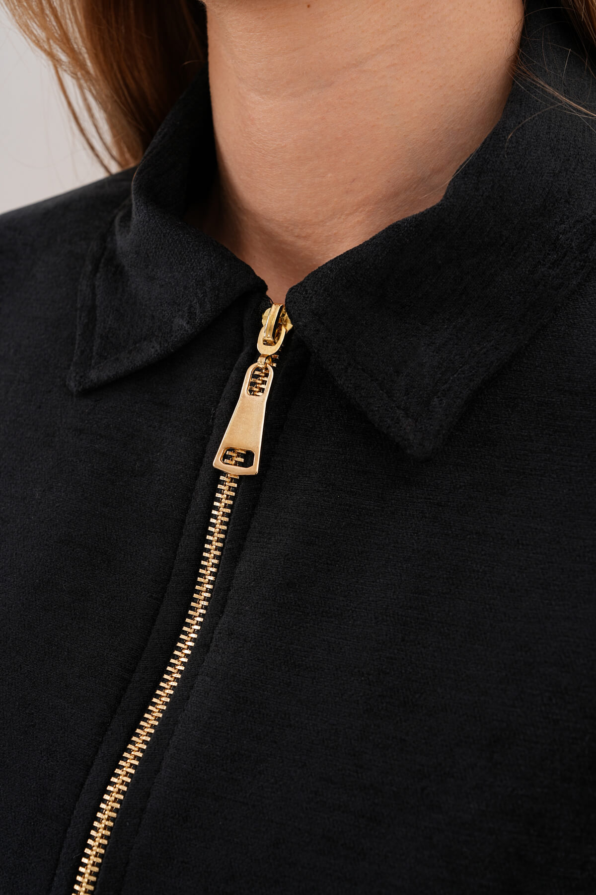 Fermuarlı Crop Mont MDG-ALTY-1001 Siyah - 2