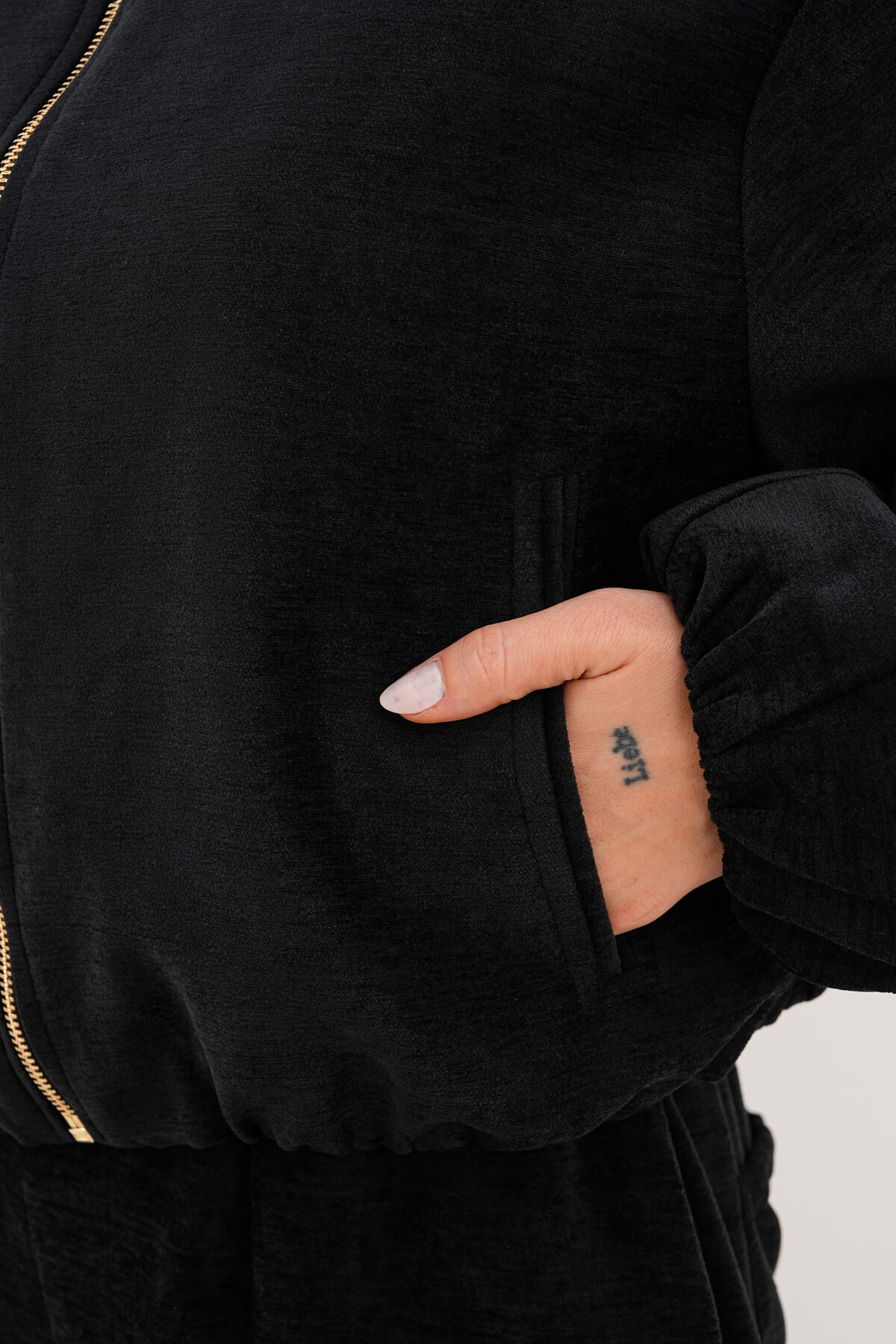 Fermuarlı Crop Mont MDG-ALTY-1001 Siyah - 3