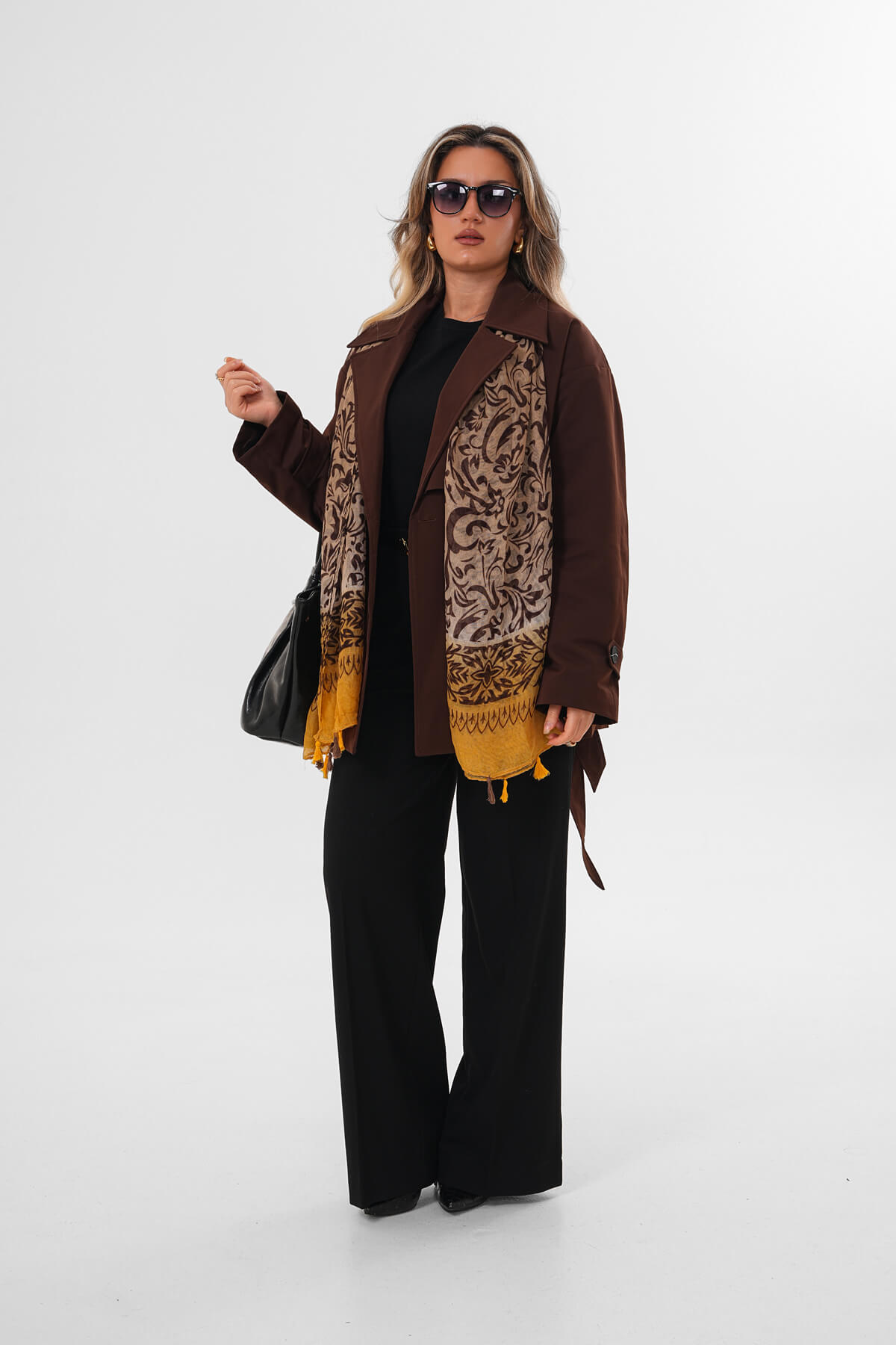 İçi Peluşlu Trenç MDG-ALTY-7011 Kahverengi - MDG