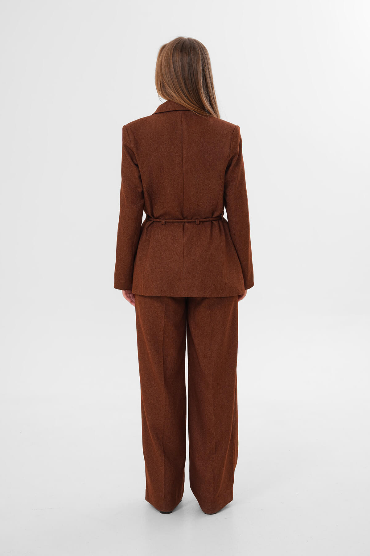 İp Kemerli Ceket MDG-ALTY-2021-2 Kahverengi - 3