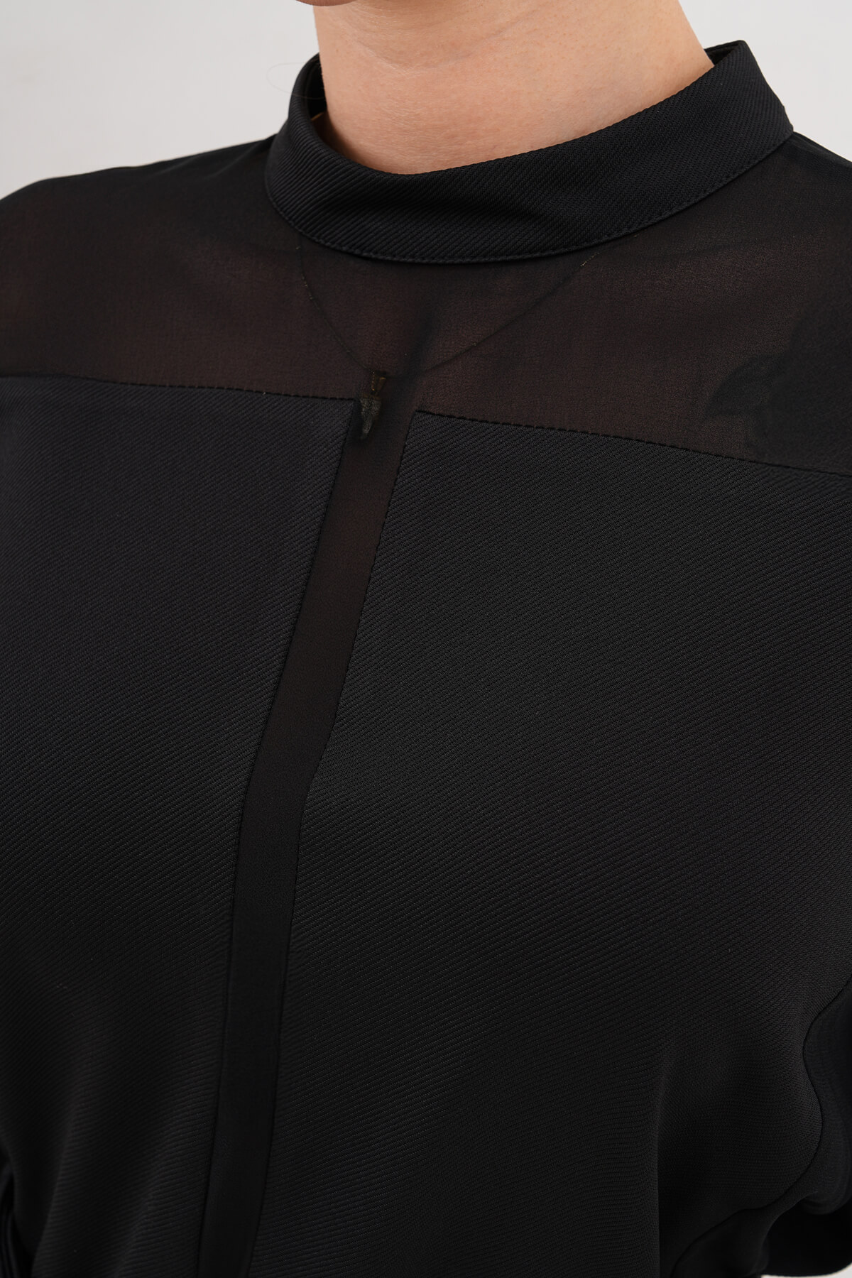 Omuz ve Kol Transparan Gömlek MDG-5188 Siyah - 2