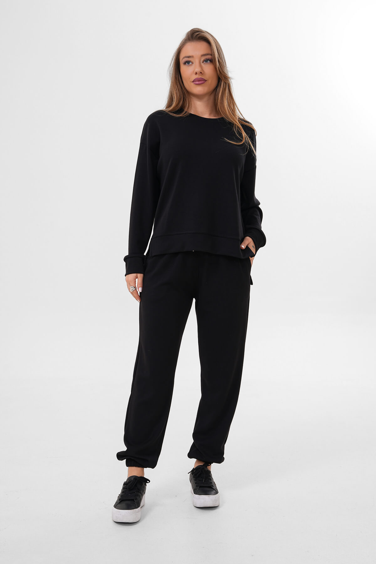 Paça Lastikli Jager Eşofman Altı MDG-6679 Siyah - MDG