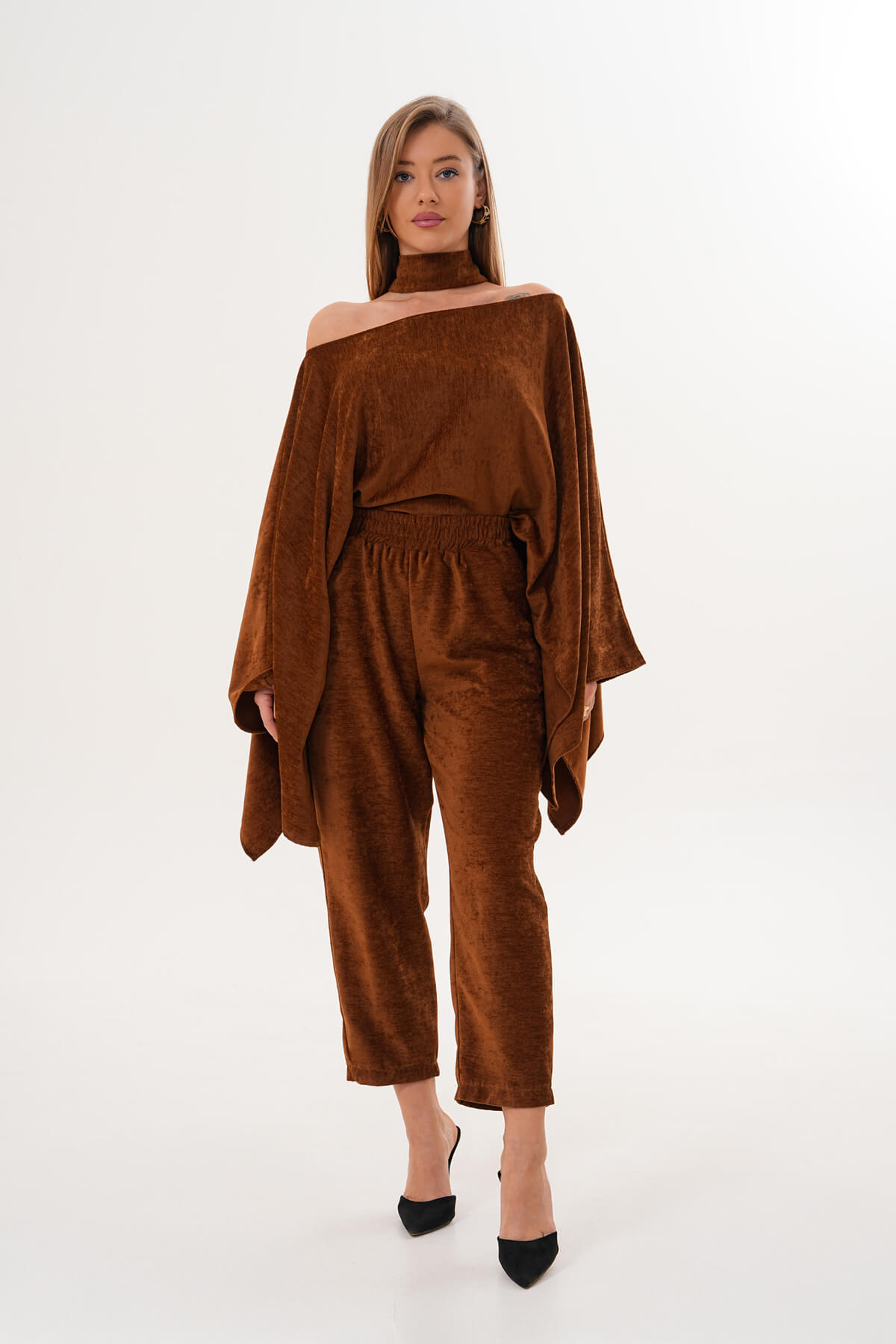 Paça Lastikli Şonil Pantolon MDG-25-D-83 Camel - 1