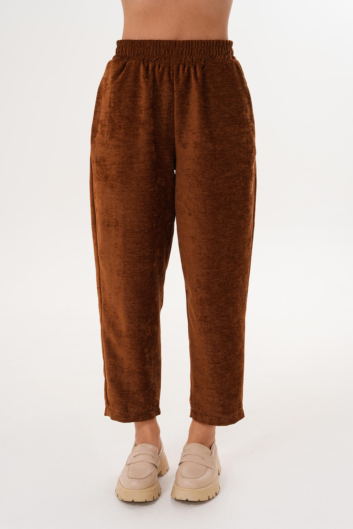 Paça Lastikli Şonil Pantolon MDG-25-D-83 Camel - 3