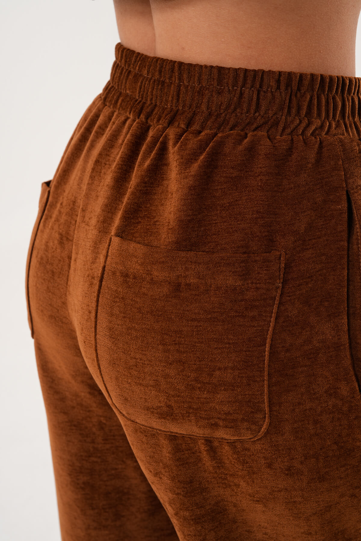 Paça Lastikli Şonil Pantolon MDG-25-D-83 Camel - 4