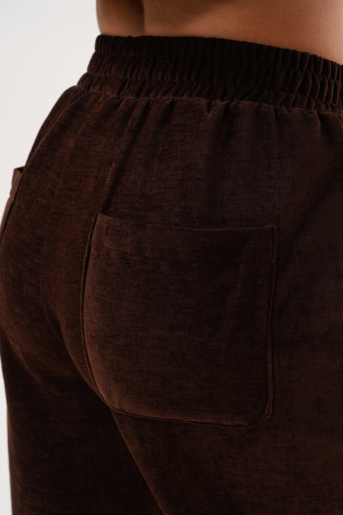 Paça Lastikli Şonil Pantolon MDG-25-D-83 Kahverengi - 4