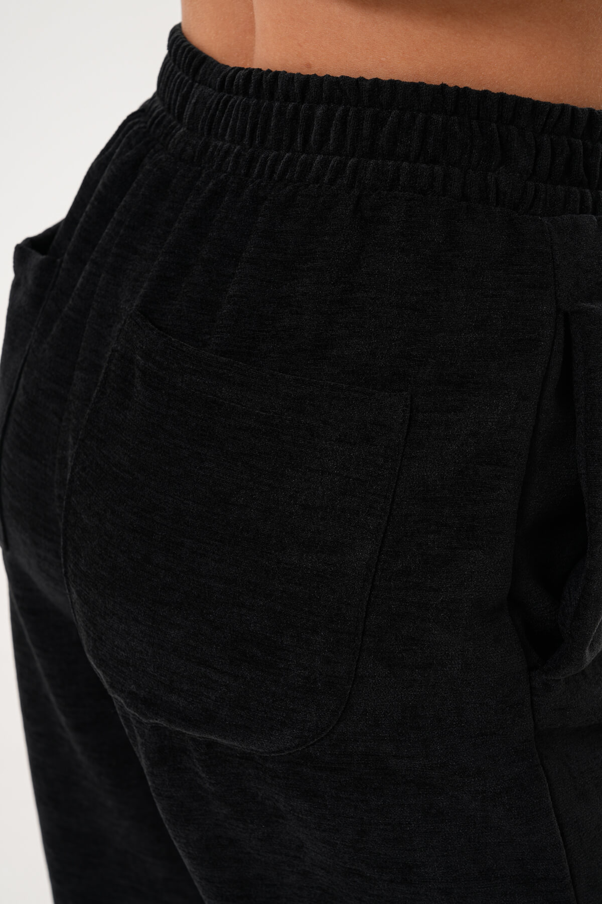 Paça Lastikli Şonil Pantolon MDG-25-D-83 Siyah - 4