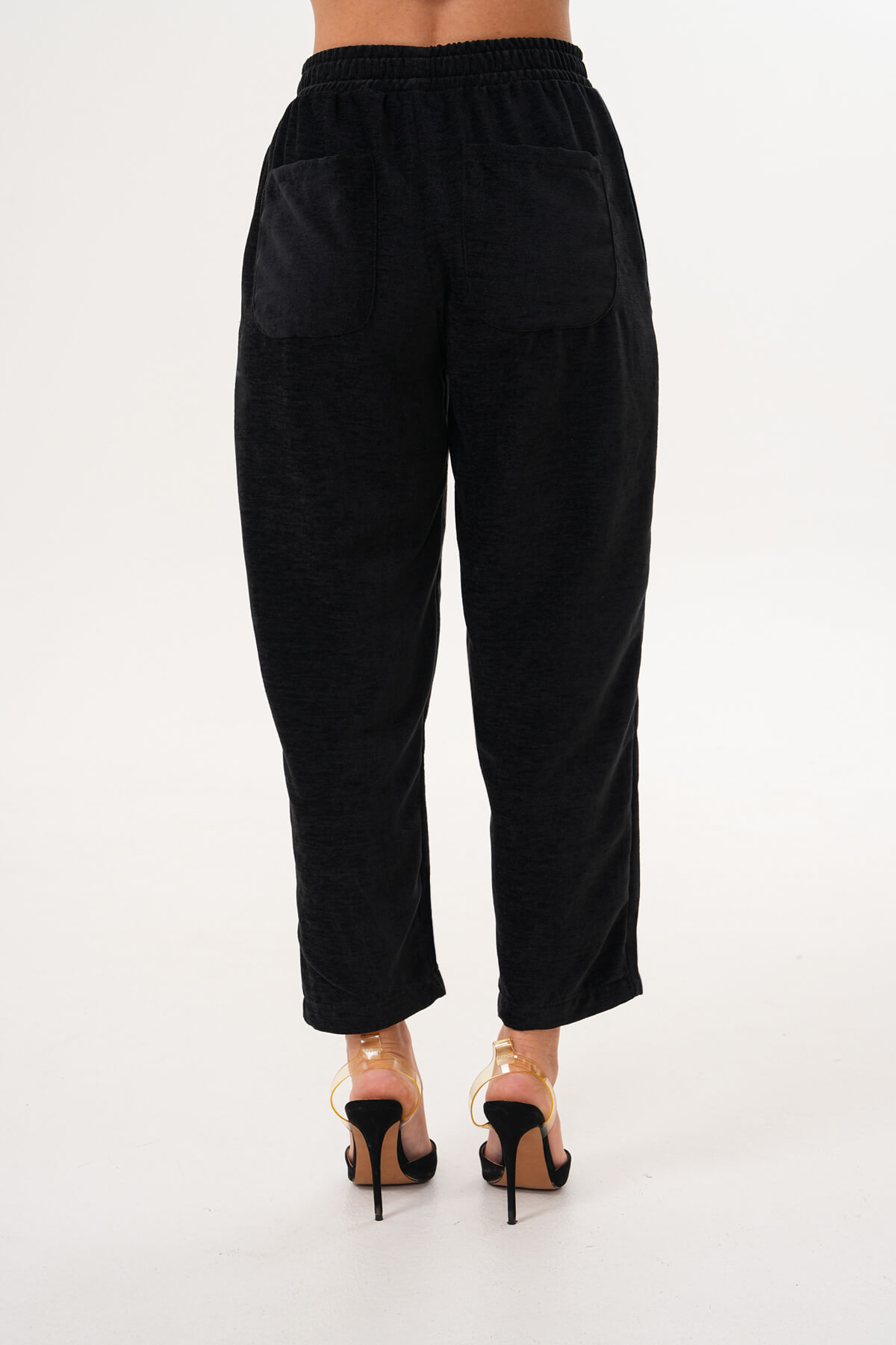 Paça Lastikli Şonil Pantolon MDG-25-D-83 Siyah - 5