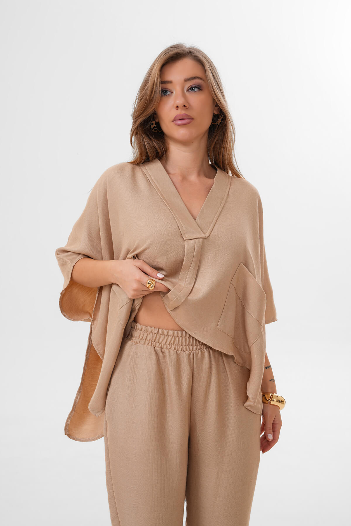 Pantolon MDG-25-D-103 Bej - 2