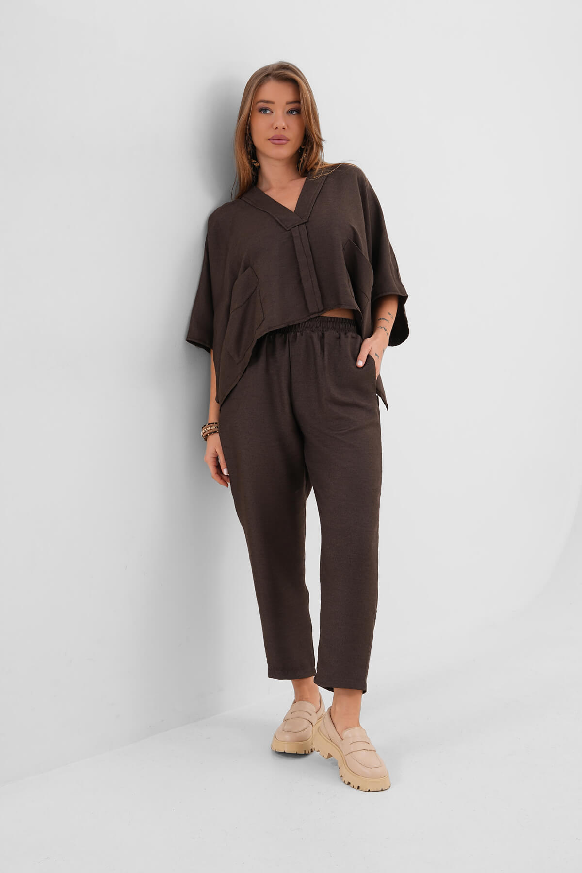 Pantolon MDG-25-D-103 Kahverengi - 1