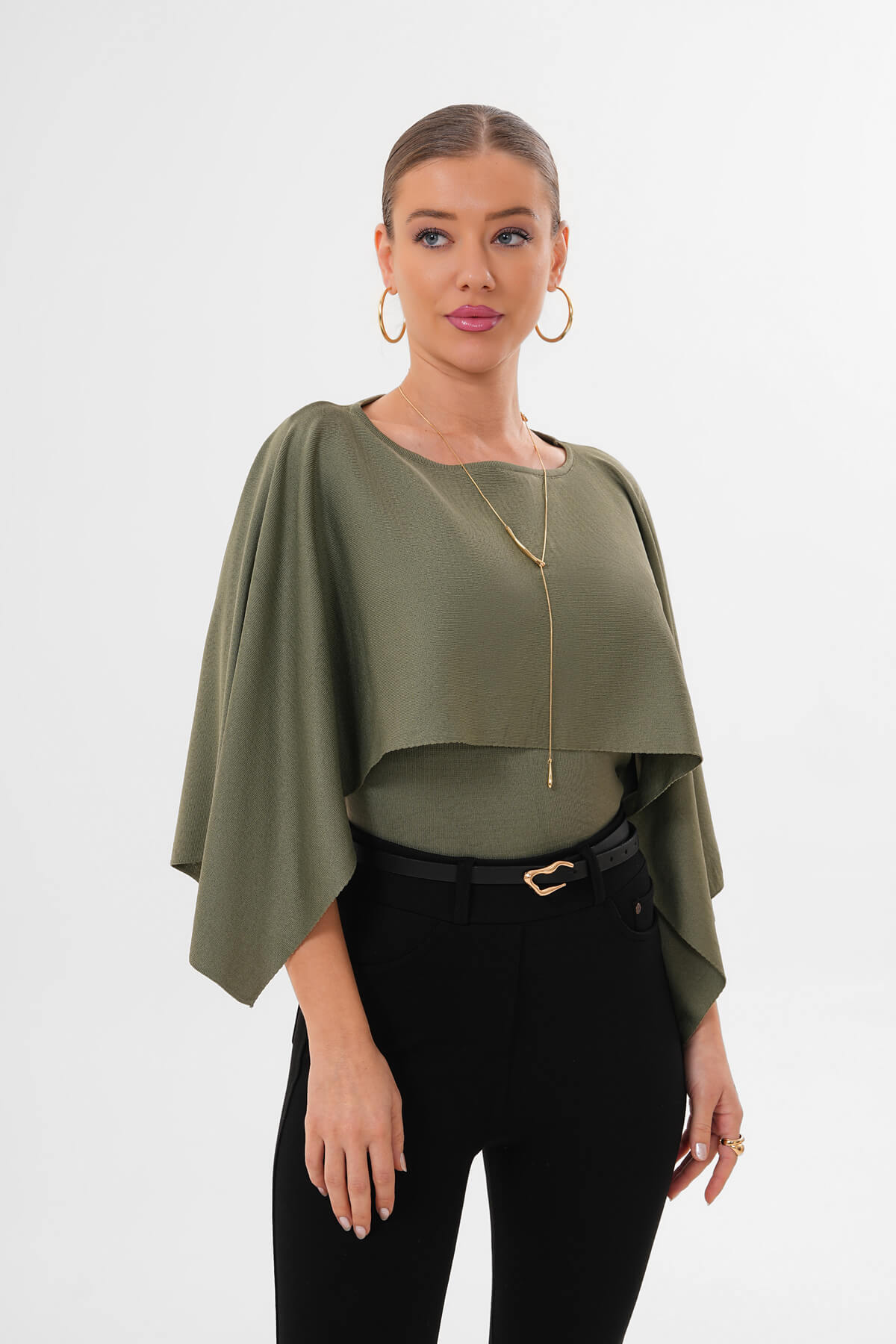 Şal Model Polyelit Bluz MDG-0012 Çağla - 2