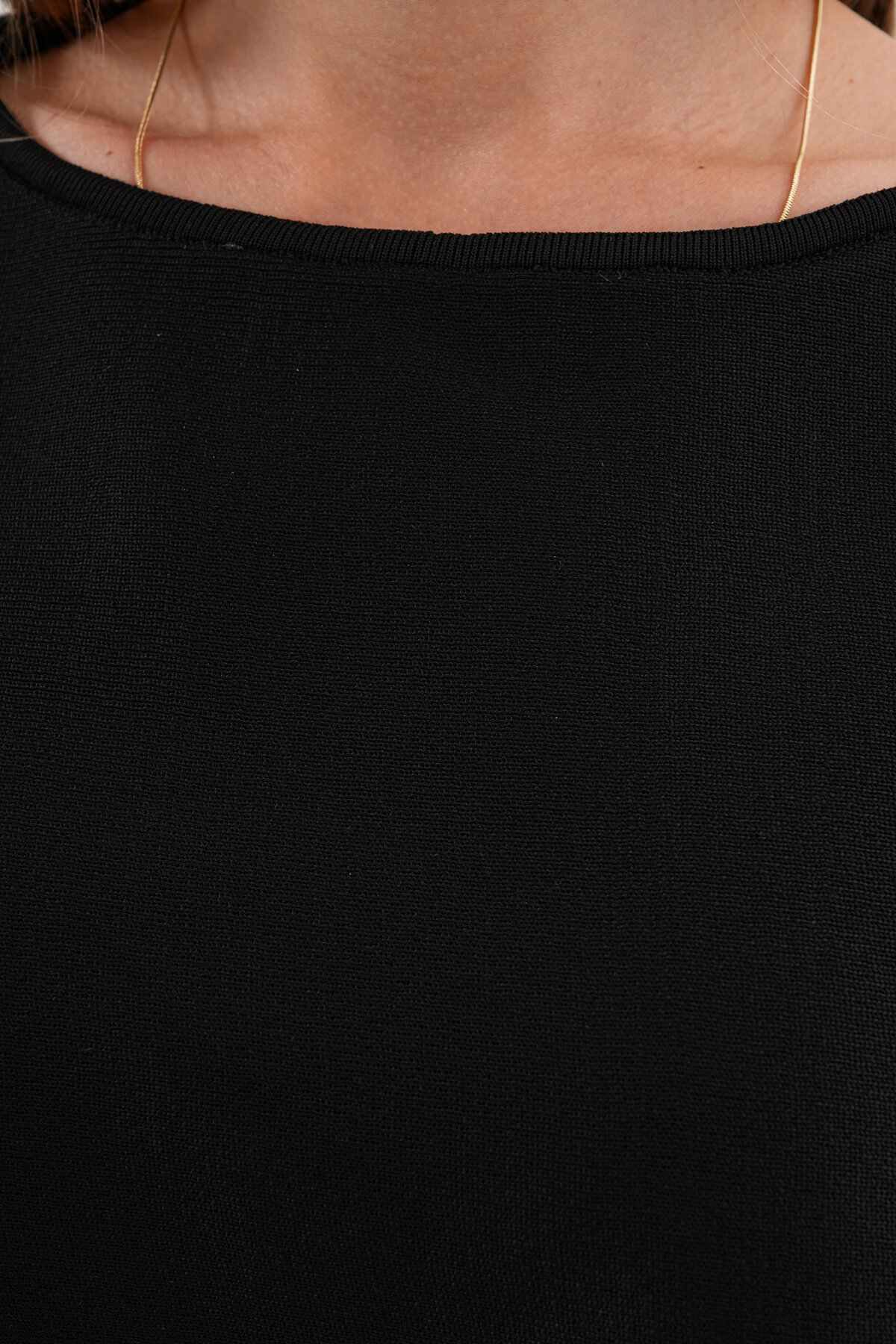 Şal Model Triko Bluz MDG-0012 Siyah - 3