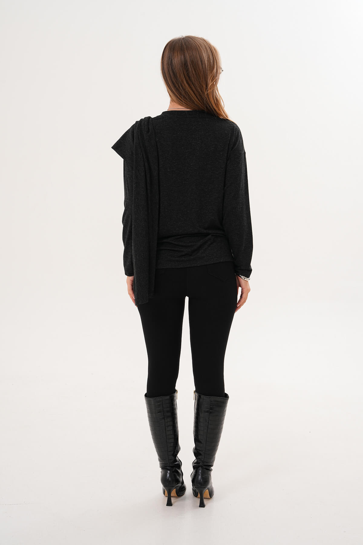 Şallı Bluz MDG-25-Ö-52 Siyah - 3