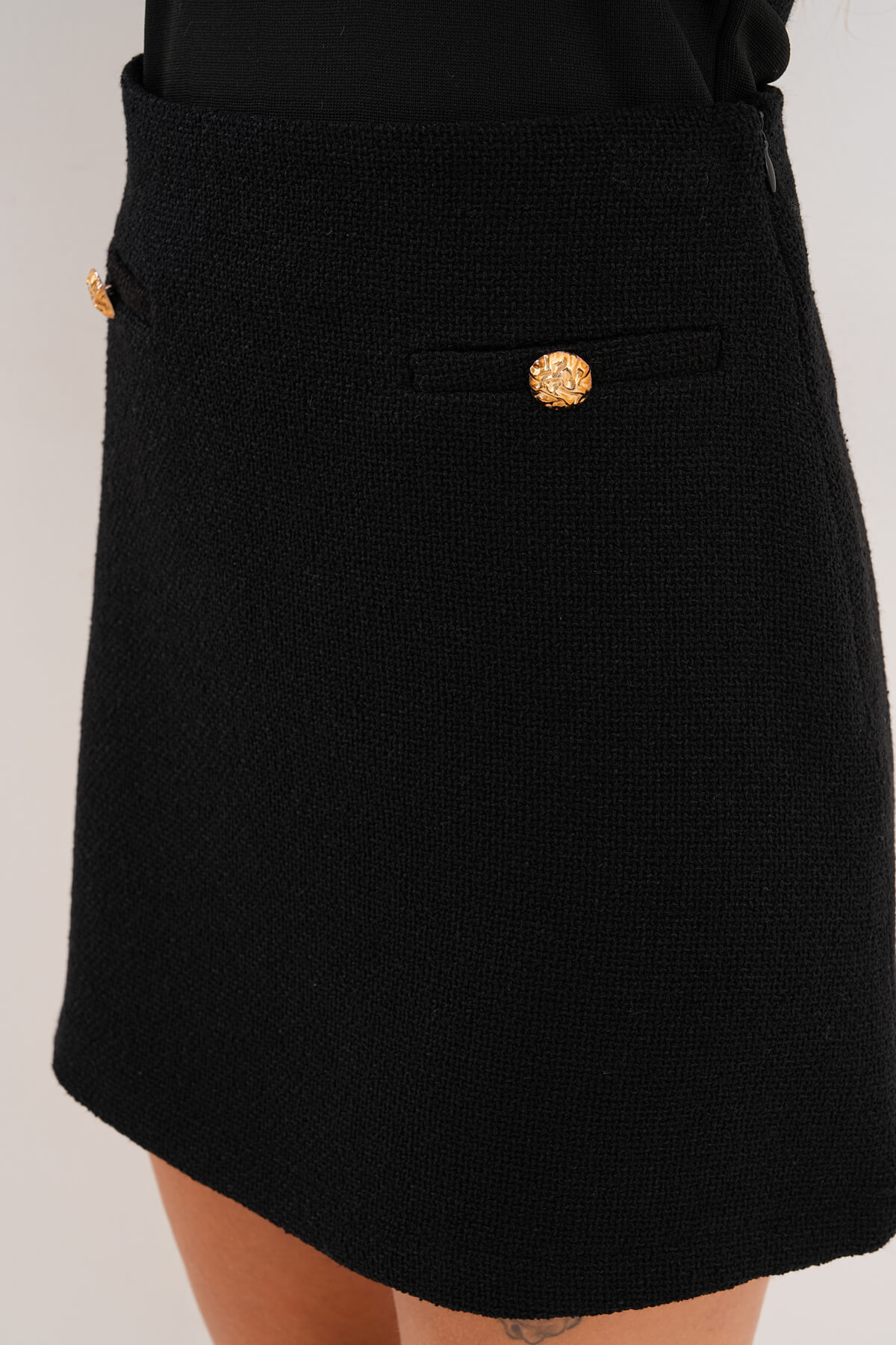 Şanel Mini Etek MDG-5186-A Siyah - 2