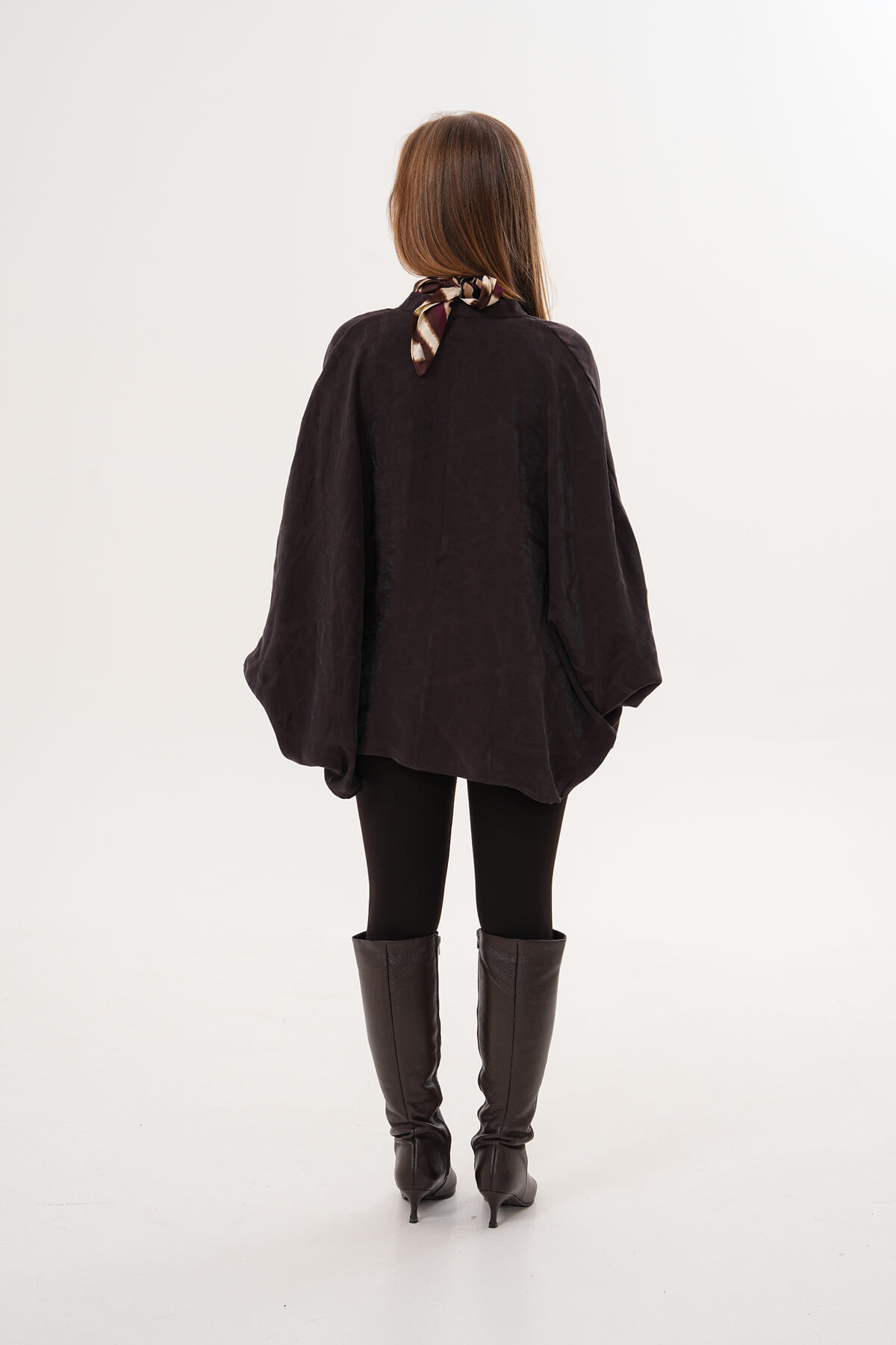 Saten Desenli Gömlek MDG-25-D-95 Kahverengi - 5