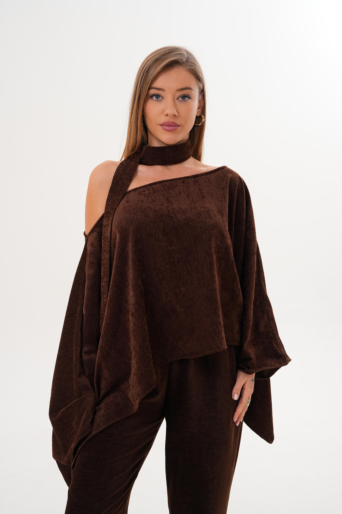 Şonil Panço Bluz MDG-25-D-80 Kahverengi - 2