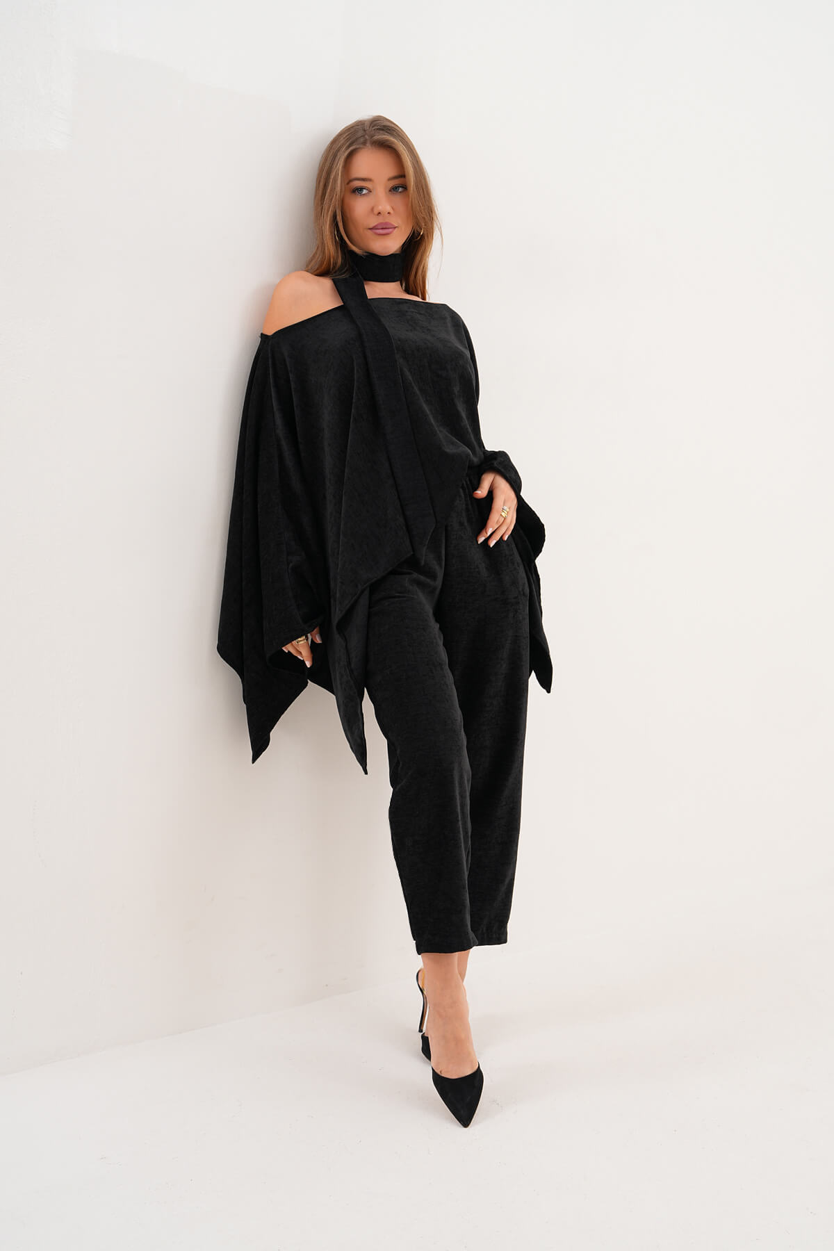 Şonil Panço Bluz MDG-25-D-80 Siyah - MDG