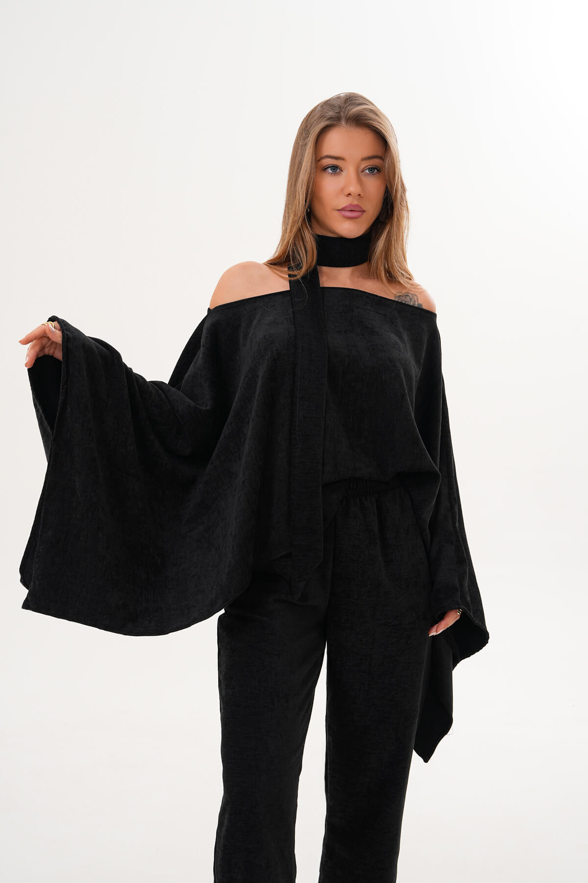 Şonil Panço Bluz MDG-25-D-80 Siyah - 3