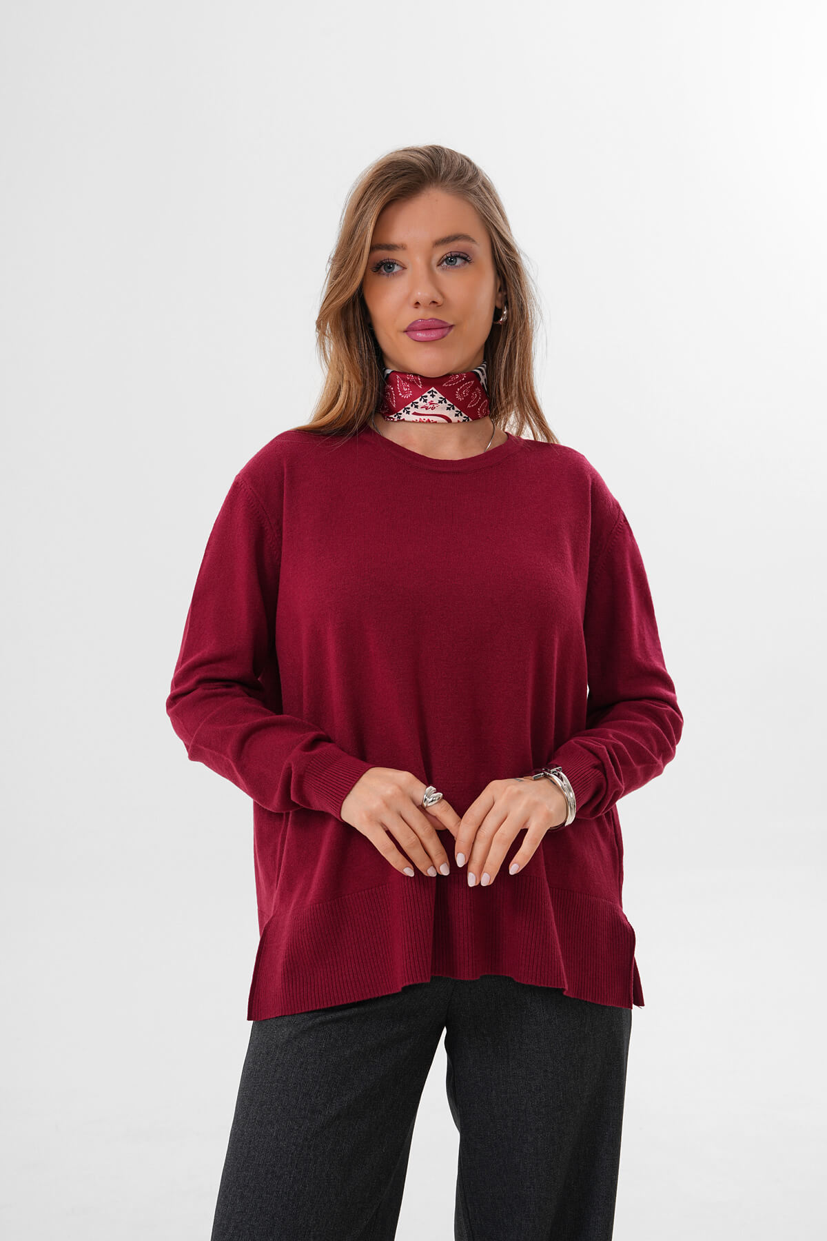 Triko Kazak MDG-25301 Bordo - 1