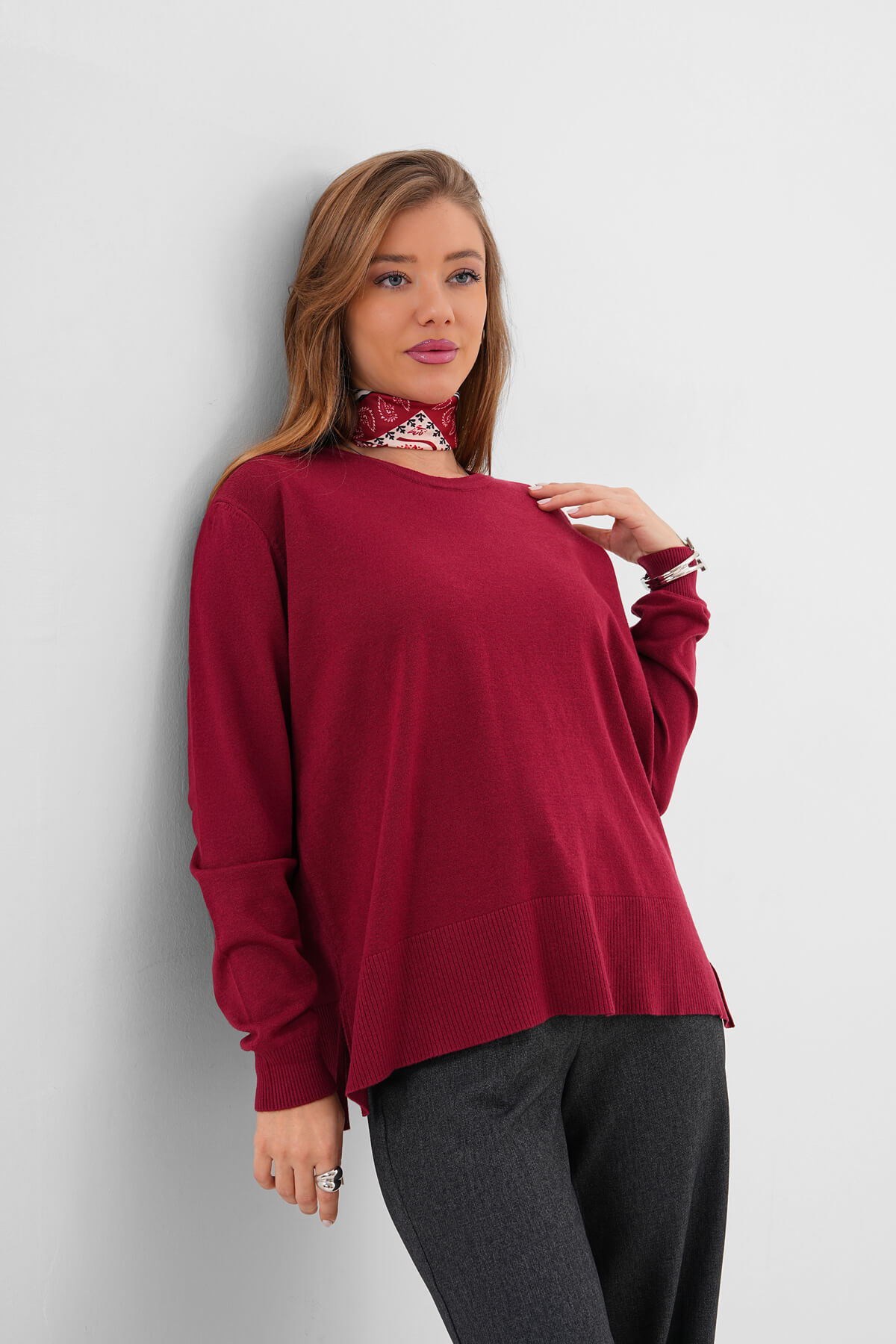 Triko Kazak MDG-25301 Bordo - 2