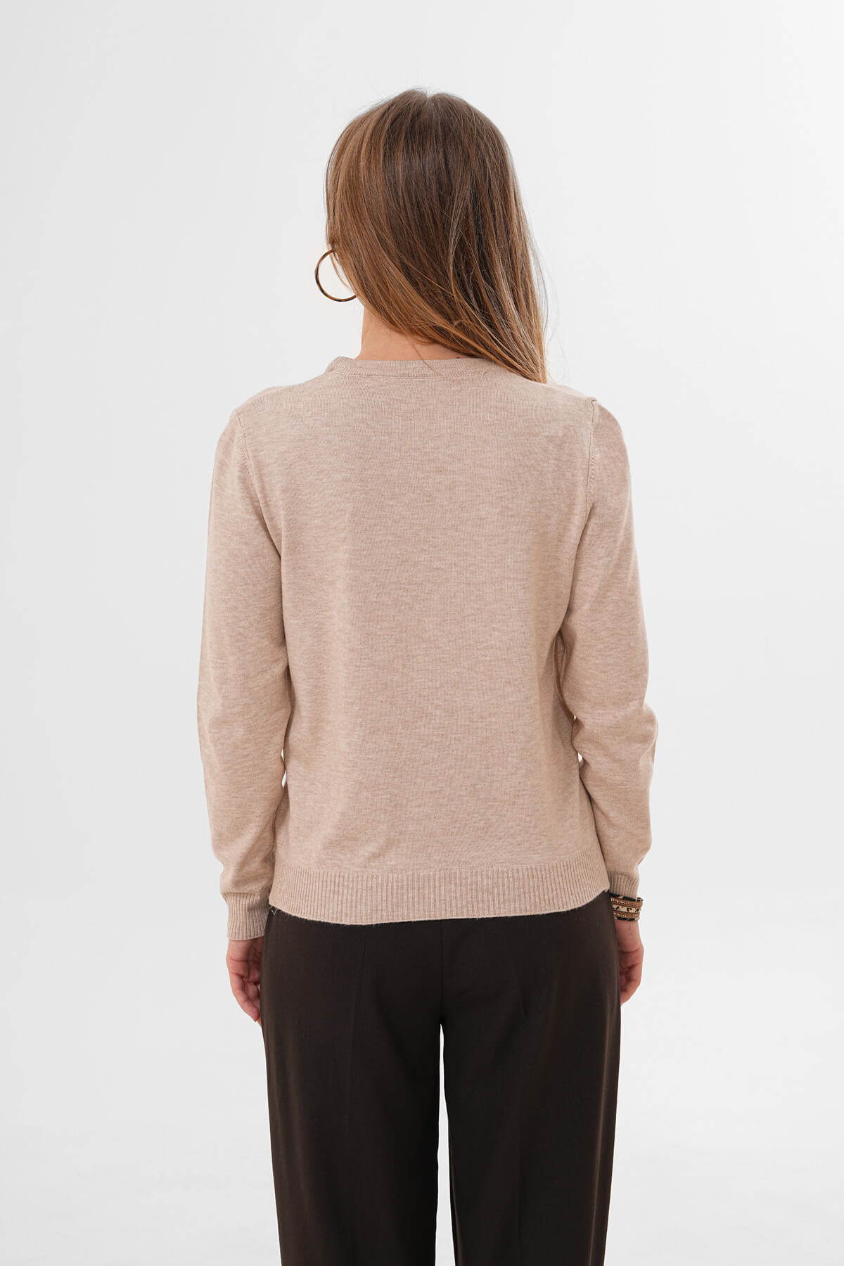 Uzun Kollu Triko Kazak MDG-22703 Bej - 4