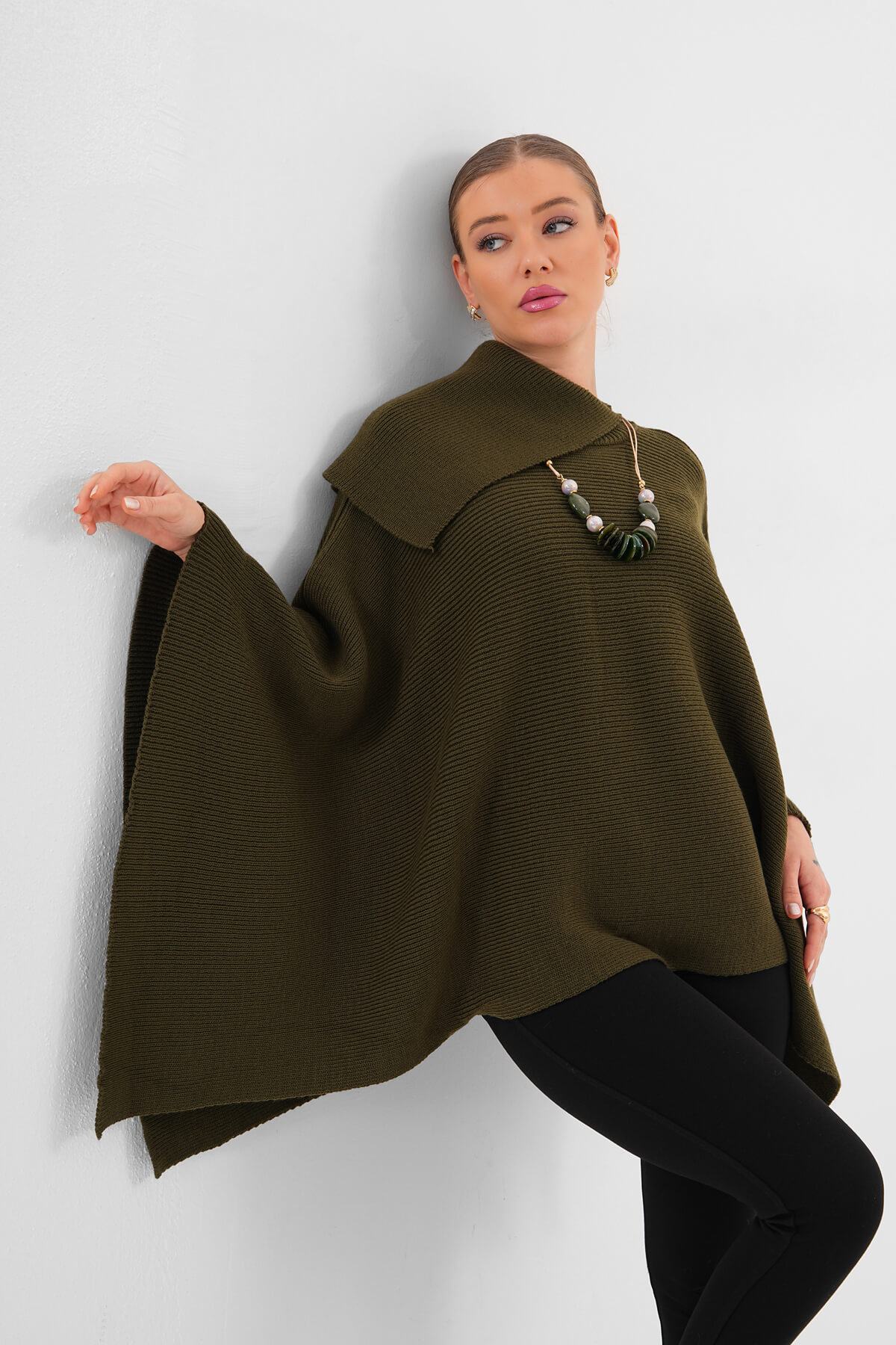 Uzun Yaka Balıkçı Kazak MDG-1014 Haki - 1