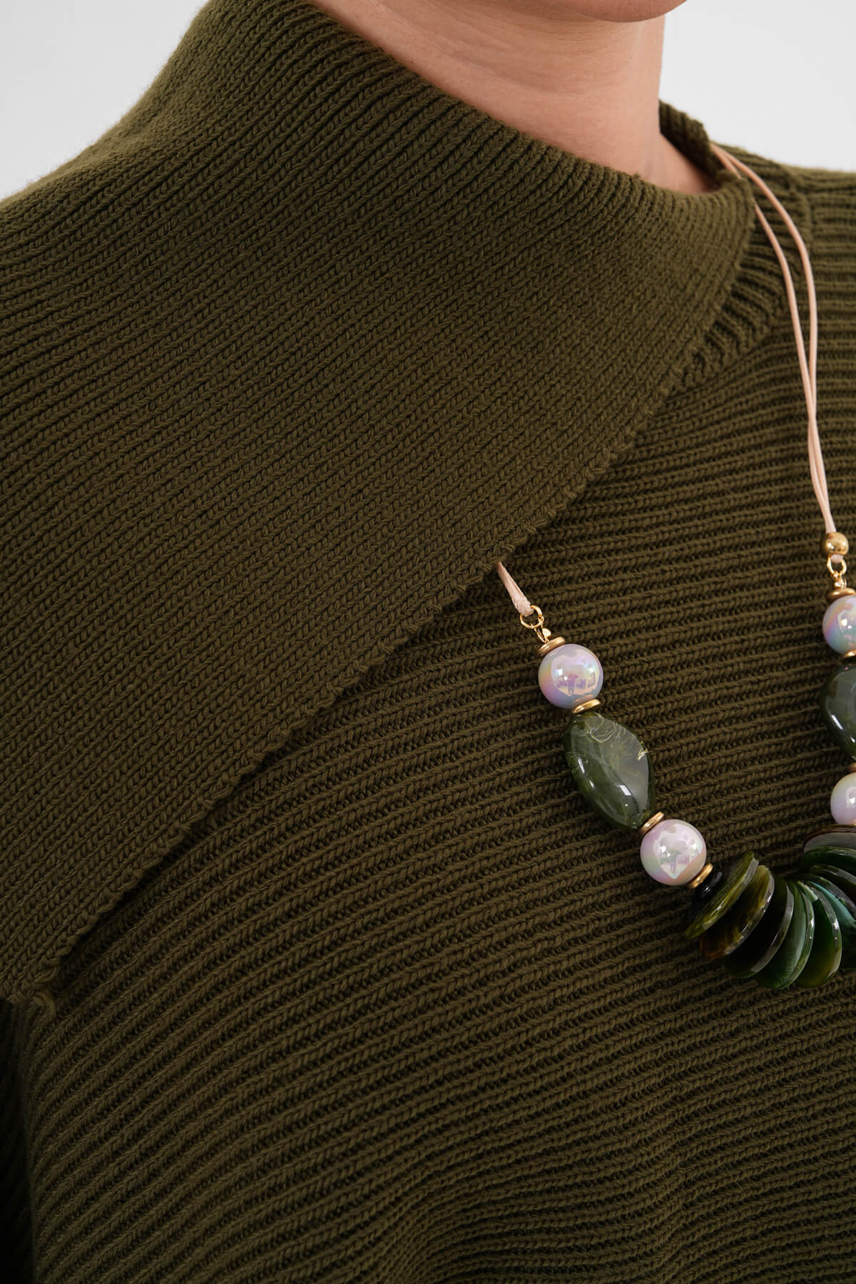 Uzun Yaka Balıkçı Kazak MDG-1014 Haki - 2