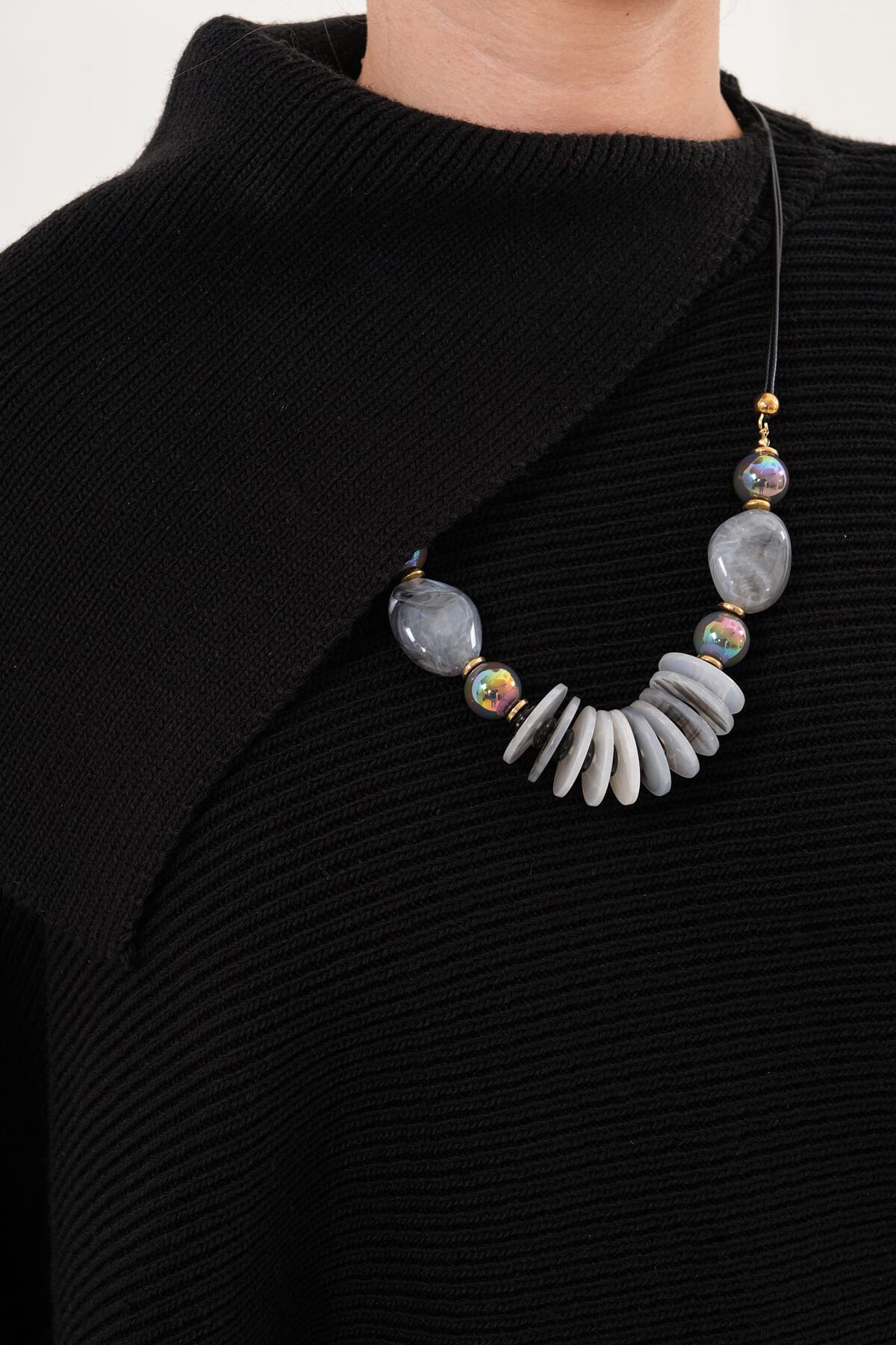 Uzun Yaka Balıkçı Kazak MDG-1014 Siyah - 2