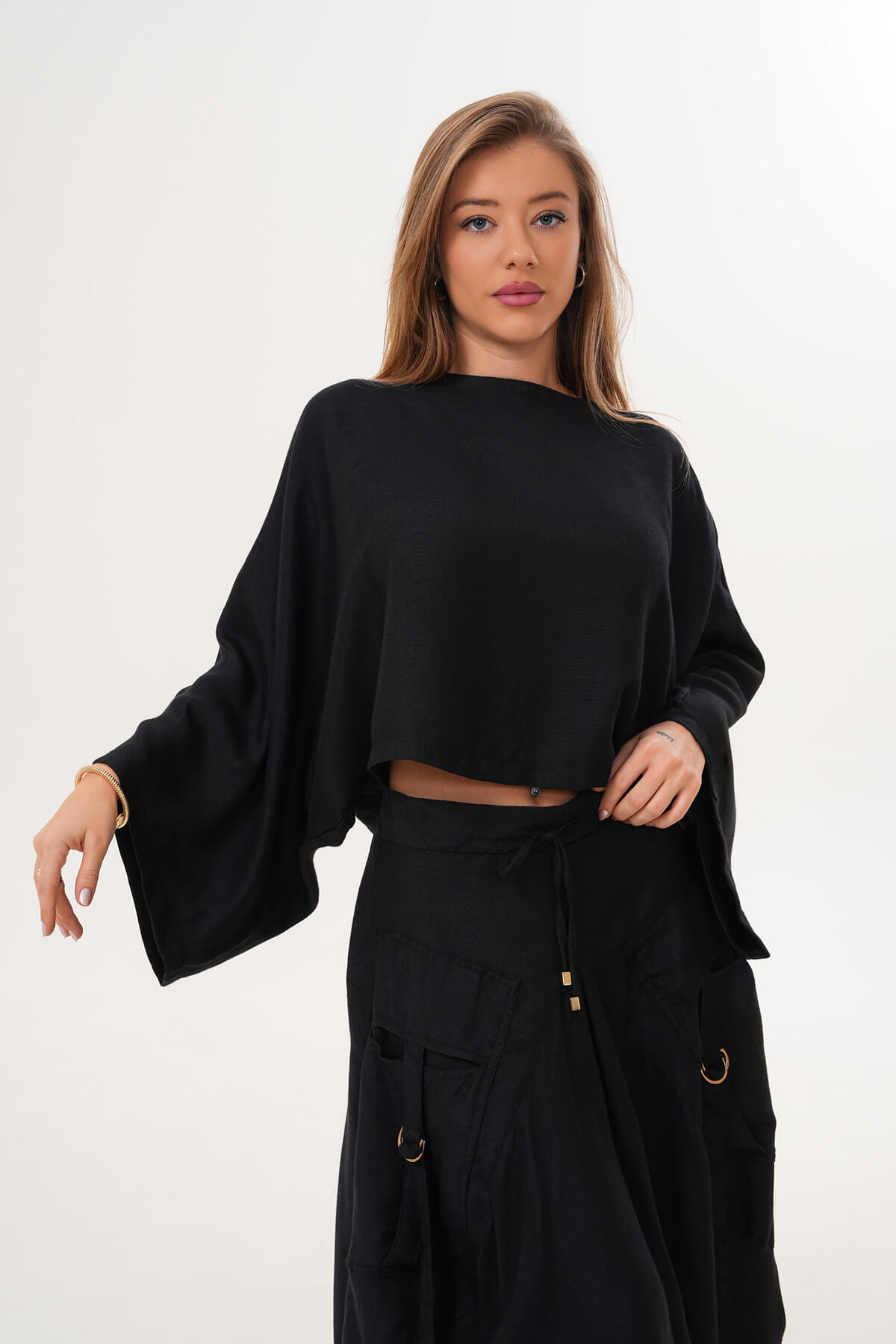 Yarasa Kol Bluz MDG-25-D-93 Siyah - MDG