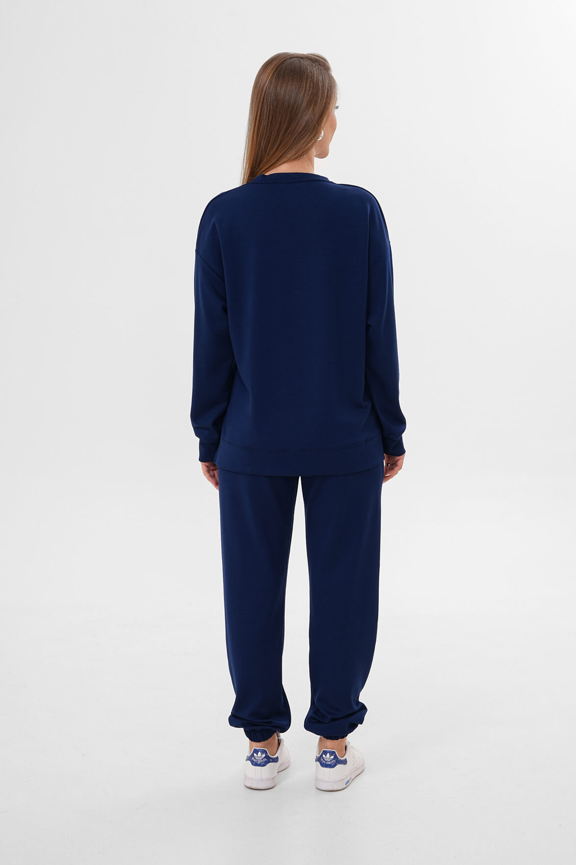 Yırtmaçlı Sıfır Yaka Sweat MDG-005 Lacivert - 3