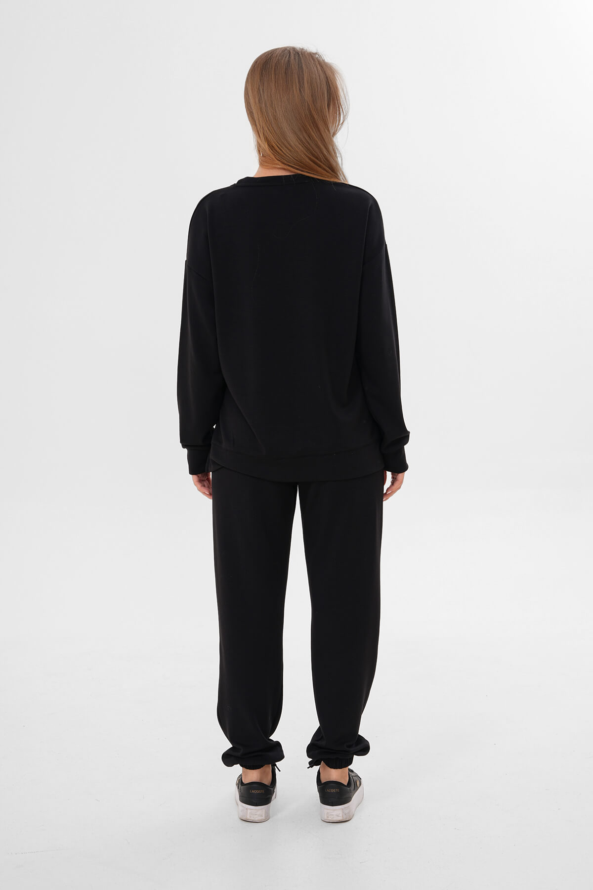 Yırtmaçlı Sıfır Yaka Sweat MDG-005 Siyah - 3