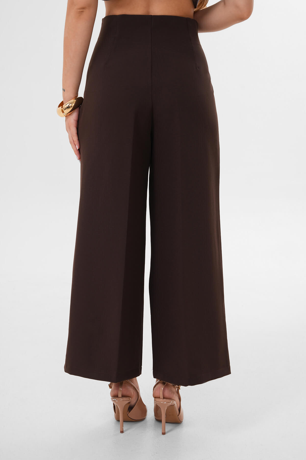 Zara Model Bol Paça Pantolon MDG-ALTY-009 Kahverengi - 3